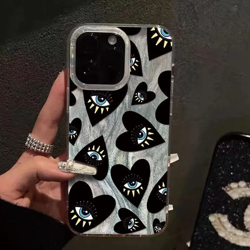 Creative Black Love Retro Anti-Drop Phone Case Cover