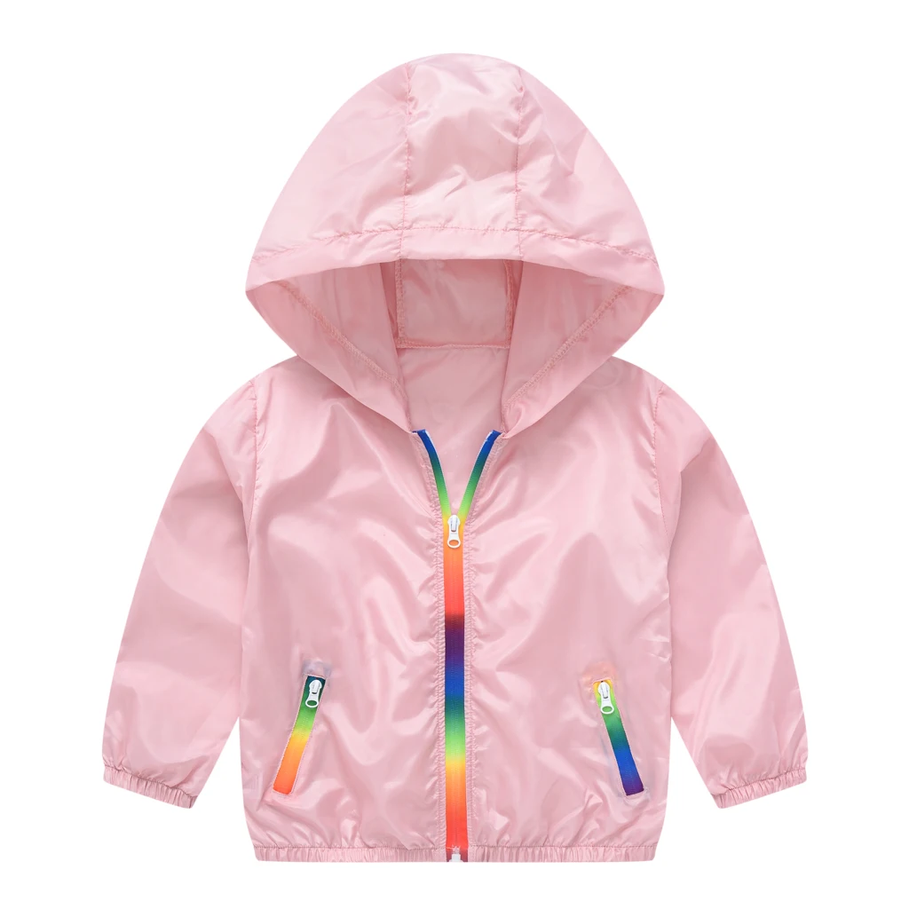 Rainbow Zipper Coats For Toddler Girls