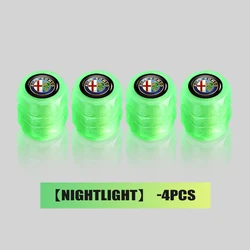 Luminous Fluorescent Tire Valve Cap Set - 4 Pieces (ROMEO - A - 4PCS-)