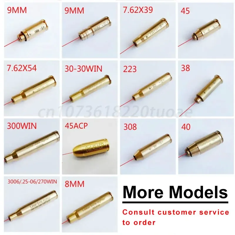 Brass Tactical Red Laser Bore Sighter For 9MM/.223/.308/7.62/.40/.45 Caliber