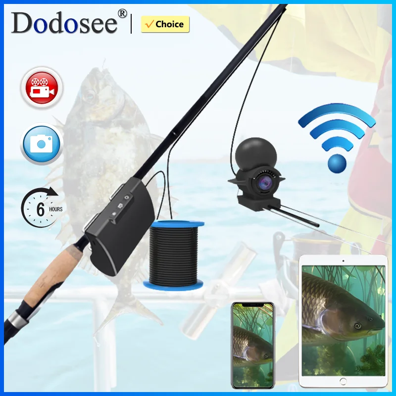 Caméra de pêche sous-marine Dodosee WiFi HD 15-50m compatible iOS Android pour détection poissons