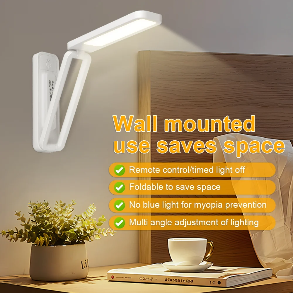 Rechargeable Table Lamp Dimmable Night Light Folding LED Touch Home Dormitory Bedroom Desk Lighting Remote Control wall Led Lamp 3