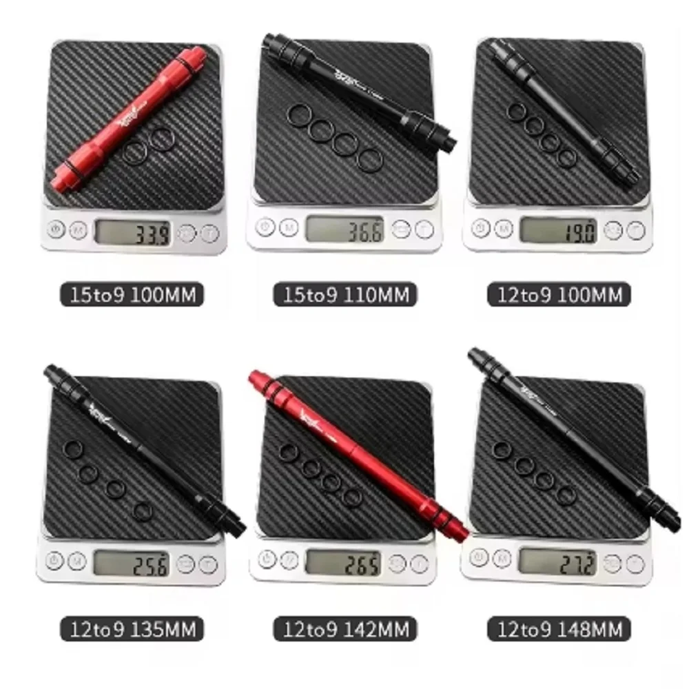 Thru Axle Adapter 15 to 9 100mm 12 to 9mm 100/142mm Quick Release for Bicycle Wheel