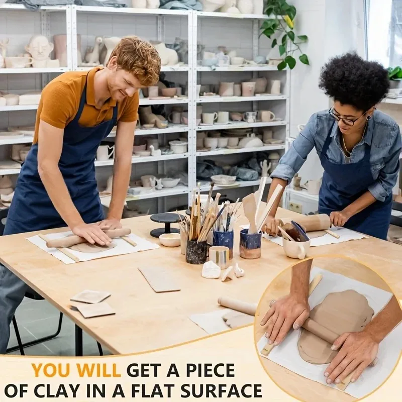 Guides de rouleaux à pâtisserie en bois pour l'artisanat d'argile de poterie et de poterie, bandes d'épaisseur d'argile polymère non chargées de 10 pièces avec 5 tailles 4