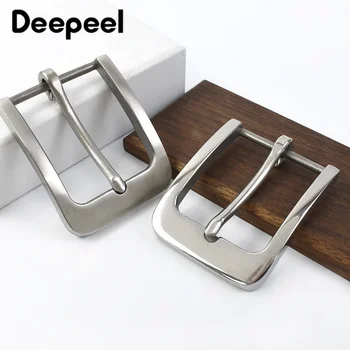 Deepeel 남성용 솔리드 스테인레스 스틸 벨트 헤드, 브러시드 핀 버클, 금속 청바지 가죽 공예 버클, 38mm 와이드 액세서리, 40mm