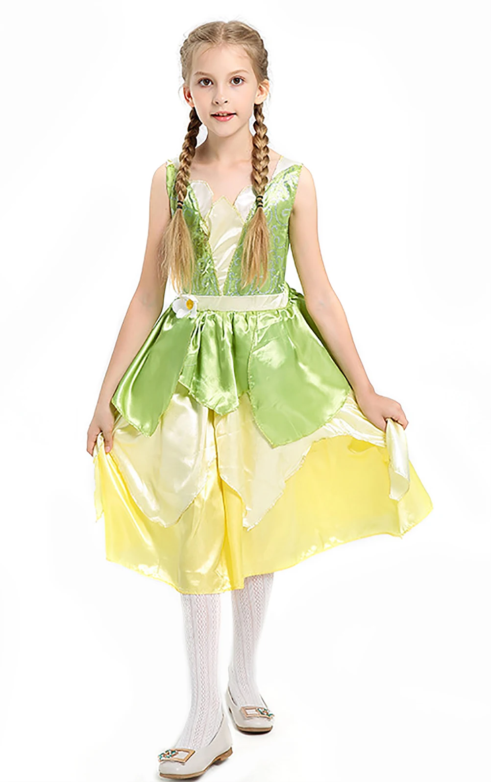 Jurebecia Green Fairy Frog Princess Dress Girls Birthday Party Fancy Dresses Kids Halloween Elf Costume Outfits