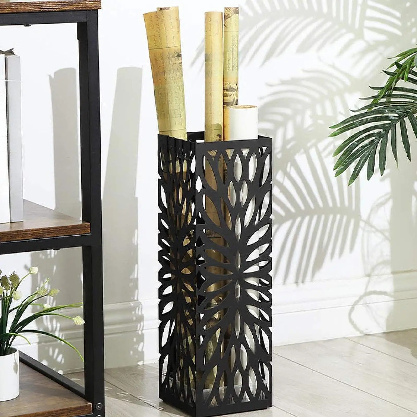 Umbrella Stand Hollow Convenient Square Organizer for Doorway Canes Hallway