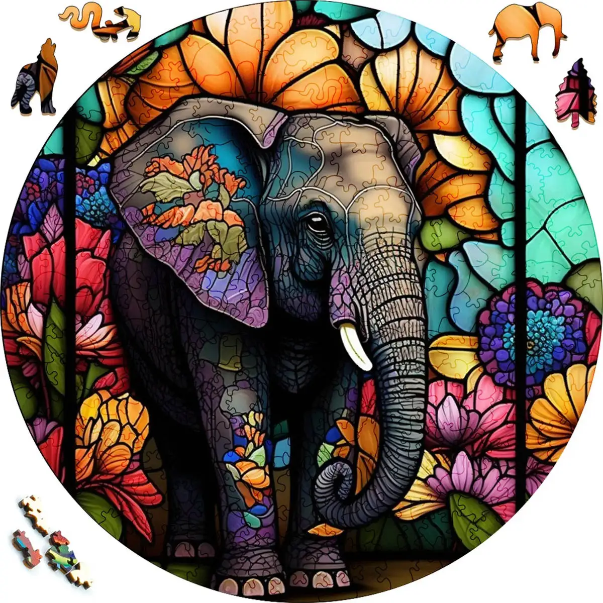 Mysterious Animal Wooden Puzzle Rhino DIY Puzzle Gift Adult Kids Education Wonderful Gift Interactive Game Wooden Jigsaws jigsaw puzzles wooden jigsaw puzzles wooden puzzle toys educational puzzles
