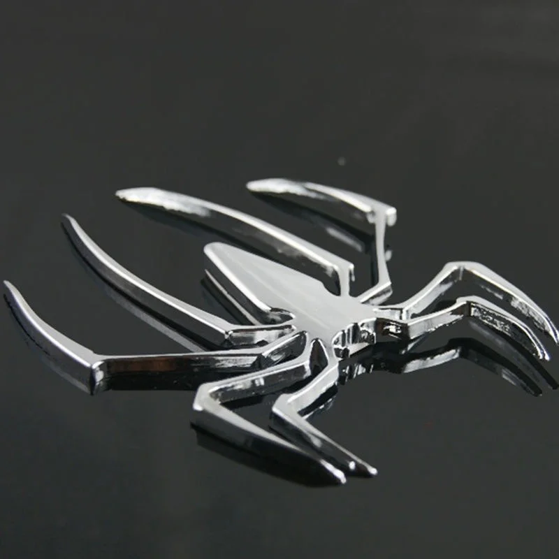 Car Stickers Metal 3D Spider Gold/Silver Styling Accessories Chrome Badge Emblem