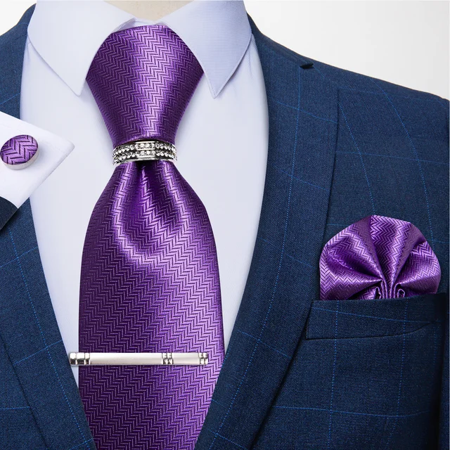 Set Cravatta Pois Set Lussuoso Cravatta A Pois DQT Con Tasca Quadrata E Gemelli - Intrecciato A Mano, Elegante Per Occasioni Formali Kway Donna - Foto 2