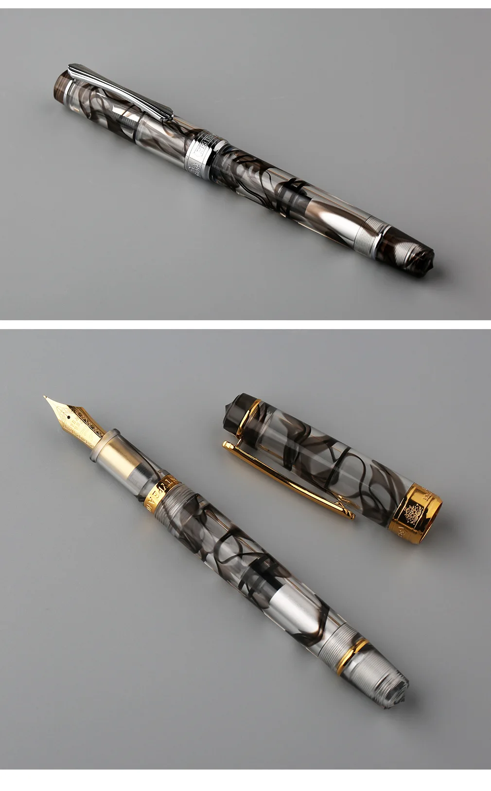 PENBBS 556 Piston Fountain Pen - Large Capacity Transparent Acrylic Ink-absorbing Nib Pen