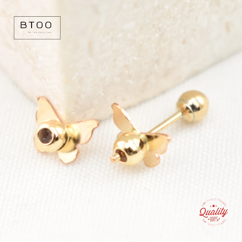 14K Gold Filled Butterfly Ear Clutches 3mm Earring Backs Wholesale Supplies for Jewelry DIY Tarnish Resistant Jewelry Findings