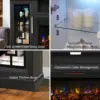 75-inch Electric FireplaceTV Stand 3-side Glass LED Modern Media Entertainment Center Console Adjustable Flame 40-inch Fireplace 5