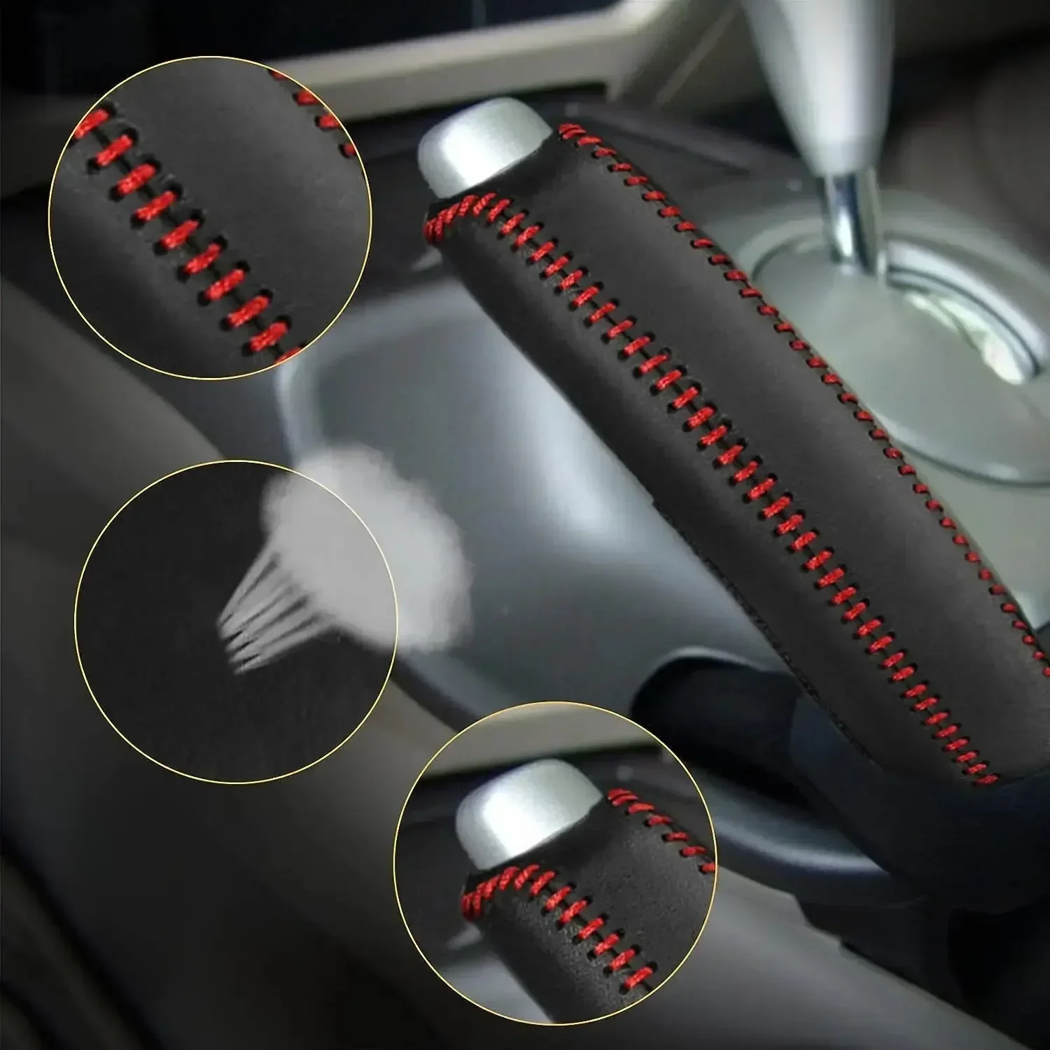 Car Leather Gears Handbrake Cover for SEAT Altea Toledo MK1 MK2 Ibiza Cupra Leon Cupra for Skoda Fabia Rapid hand brake cover