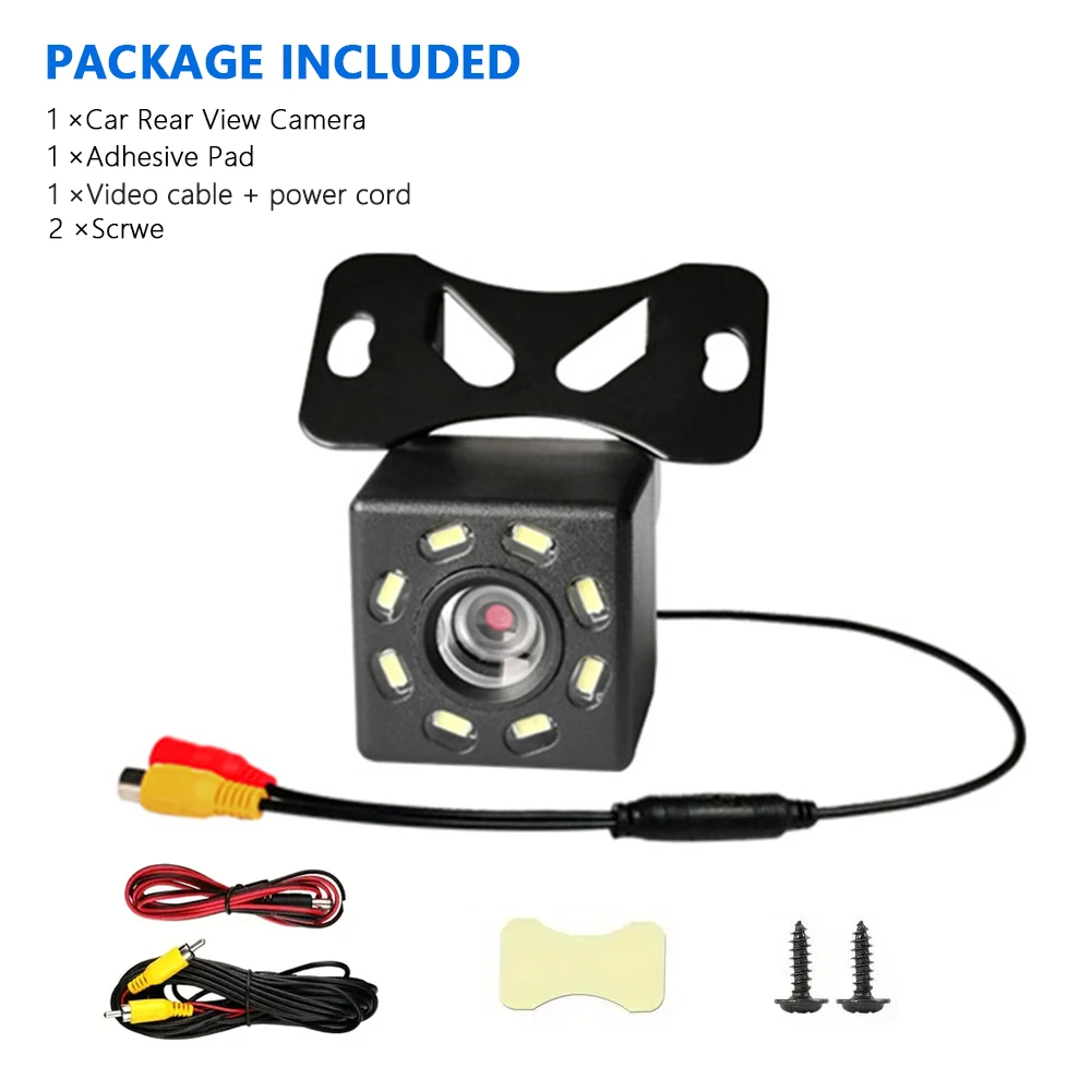 Wide Angle HD Car Rearview Camera Rear View Video Vehicle Camera Backup Reverse Camera 12 LED Night Vision Parking Camera