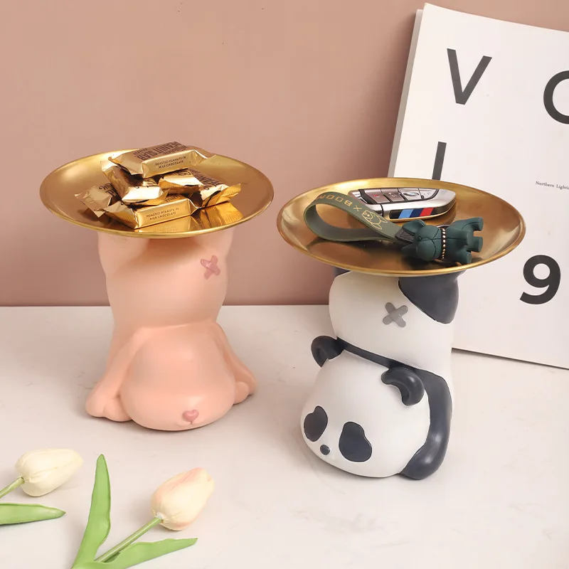 

Nordic Resin Sculpture Ornaments Home Decoration Accessories Bear Decorative Figurines Storage Box Furnishings Modern Art Statue