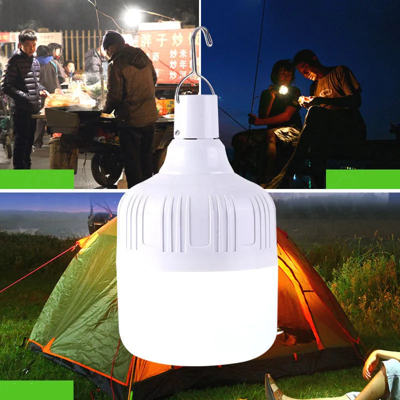 

60W/130W Outdoor USB Rechargeable Mobile LED Bulb Emergency Light Portable Hook Camping Light Home Decoration Night Light