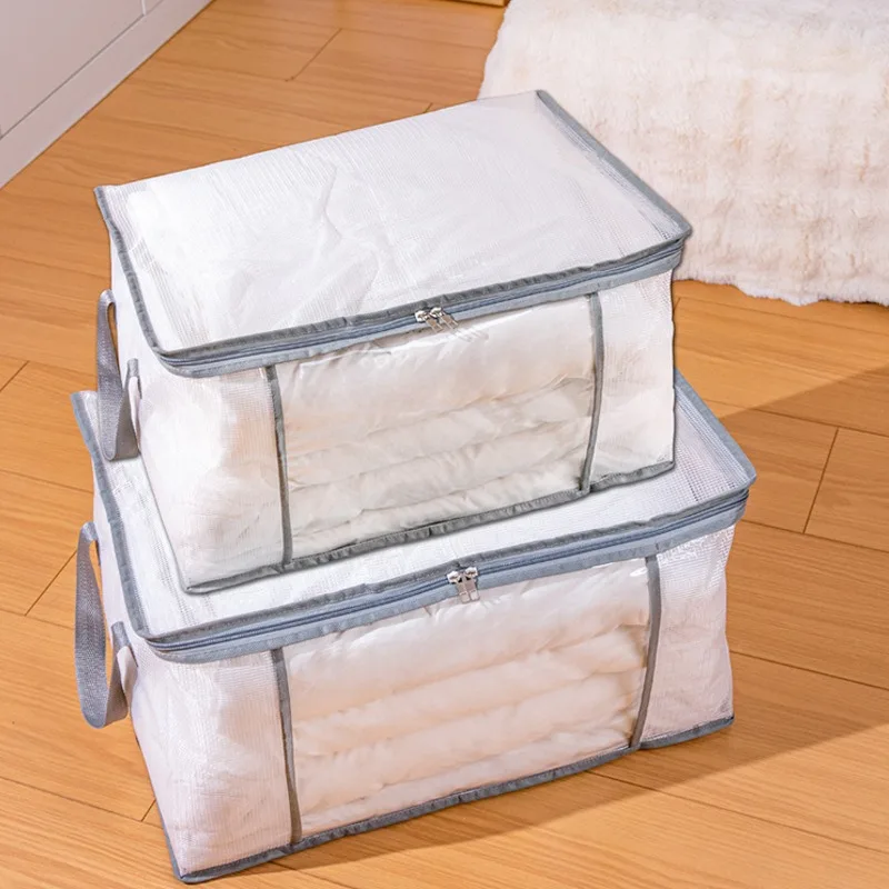Transparent PVC Quilt Storage Bag Moving Luggage Packing Bag, Extra Large Capacity Clothes Quilts Storage Organizing Bag 2
