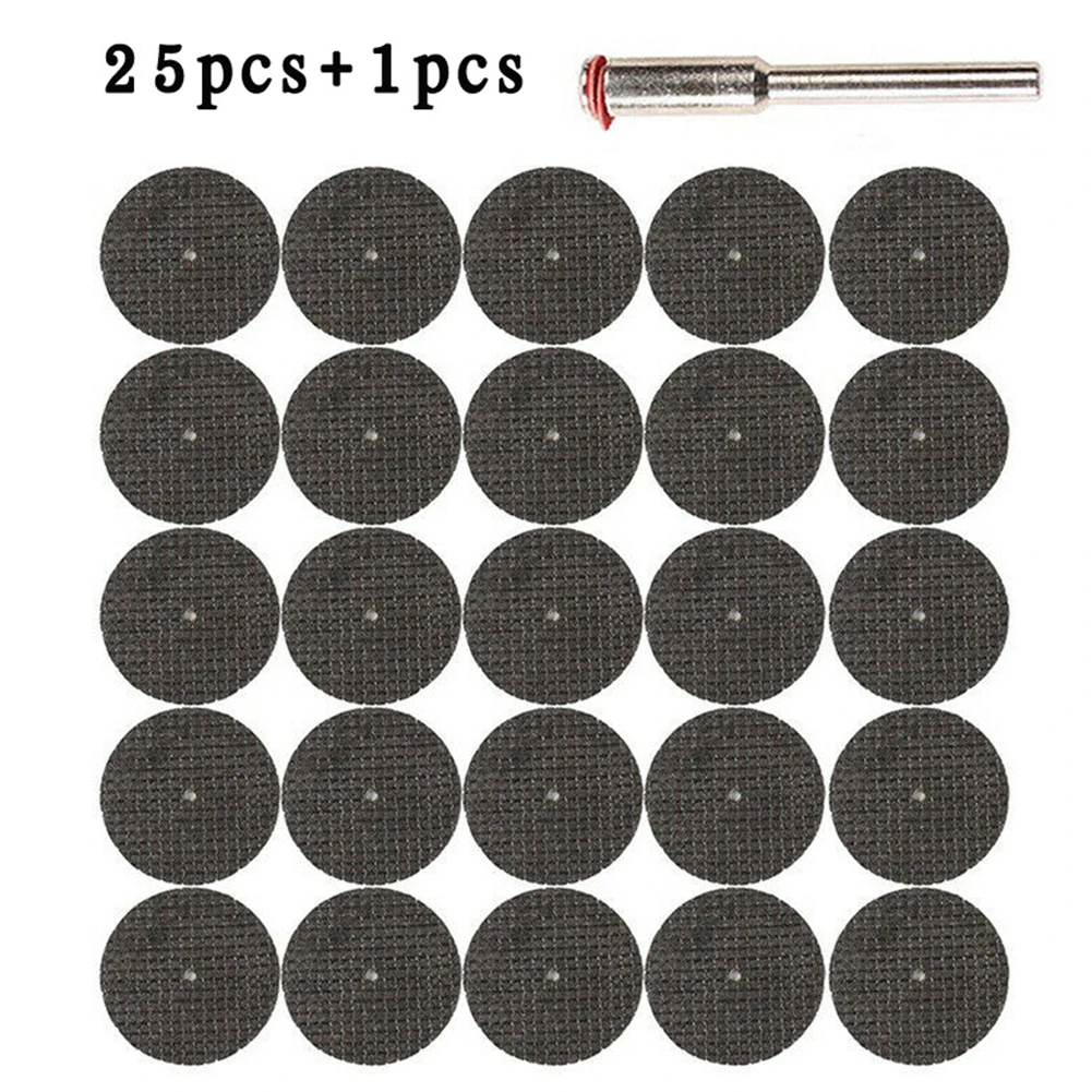 

26pcs 1/8inch Abrasive Cutting Disc Mandrel Fiberglass Reinforced Cut Off Wheel Rotary Discs Saw Cutting Rotary Tool Saw Blade