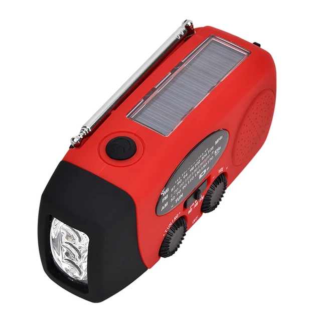 Handheld Radio with Flashlight Power Bank for Emergency Solar Powered - Image 2