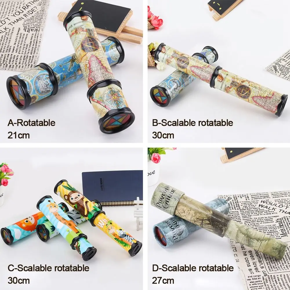 Plastic Rotation Kaleidoscope Colorful Paper Fancy Colored World Toys Scalable 21/30/27cm Magic Changeful Kaleidoscope children toys