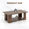 2-Tier Coffee Table, Modern Rectangular Center Cocktail Table with 5 Support Legs, Café Tables 3