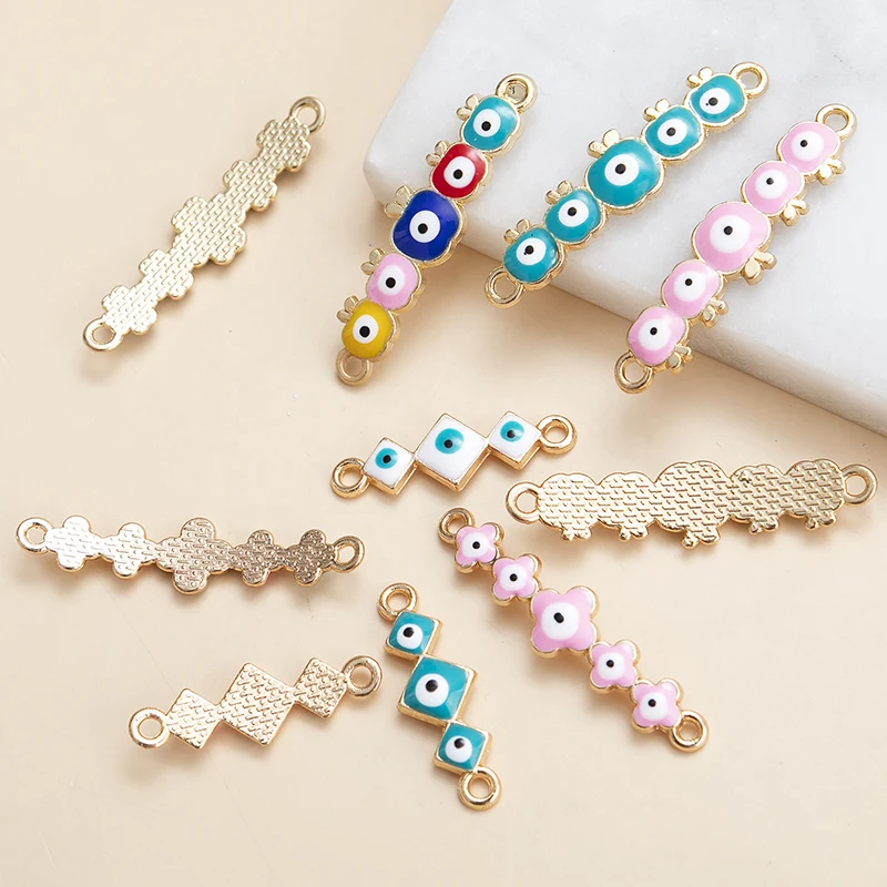 New 10pcs/lot Mixed Style Eye Connector Different Shapes Pendant DIY Bracelet Necklace For Jewelry Making Accessories