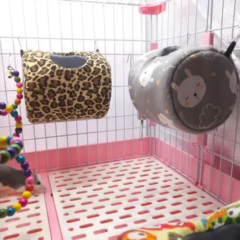 Casa per criceti letti e case morbidi caldi gabbia per roditori amaca stampata per ratti tela cavia gabbia appesa piccolo animale