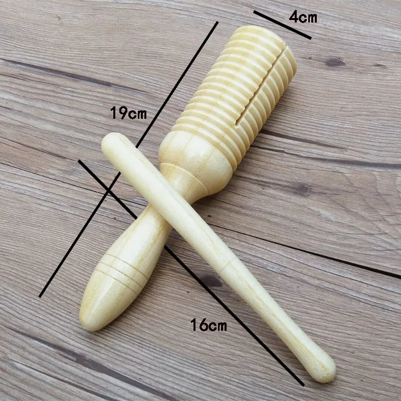 Wooden Crow Sounder Threaded Children's Orff Percussion Instrument, Early Education Teaching Aids, Kindergarten, 7-14 Years Old