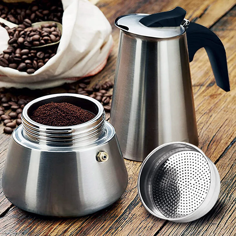 Zerodis Olla para hacer moka, cafetera Moka para café italiano y cubano,  cafetera Greca, cafeteras de acero inoxidable, cafetera italiana, cafetera