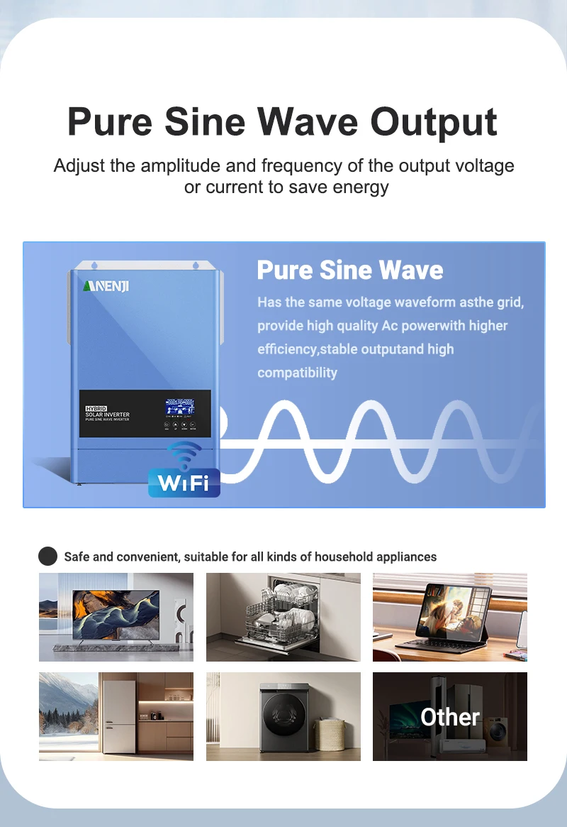 6.2KW 4KW 2KW MPPT Hybrid Solar Inverter Pure Sine Off Grid Tie 230VAC  PV 500V