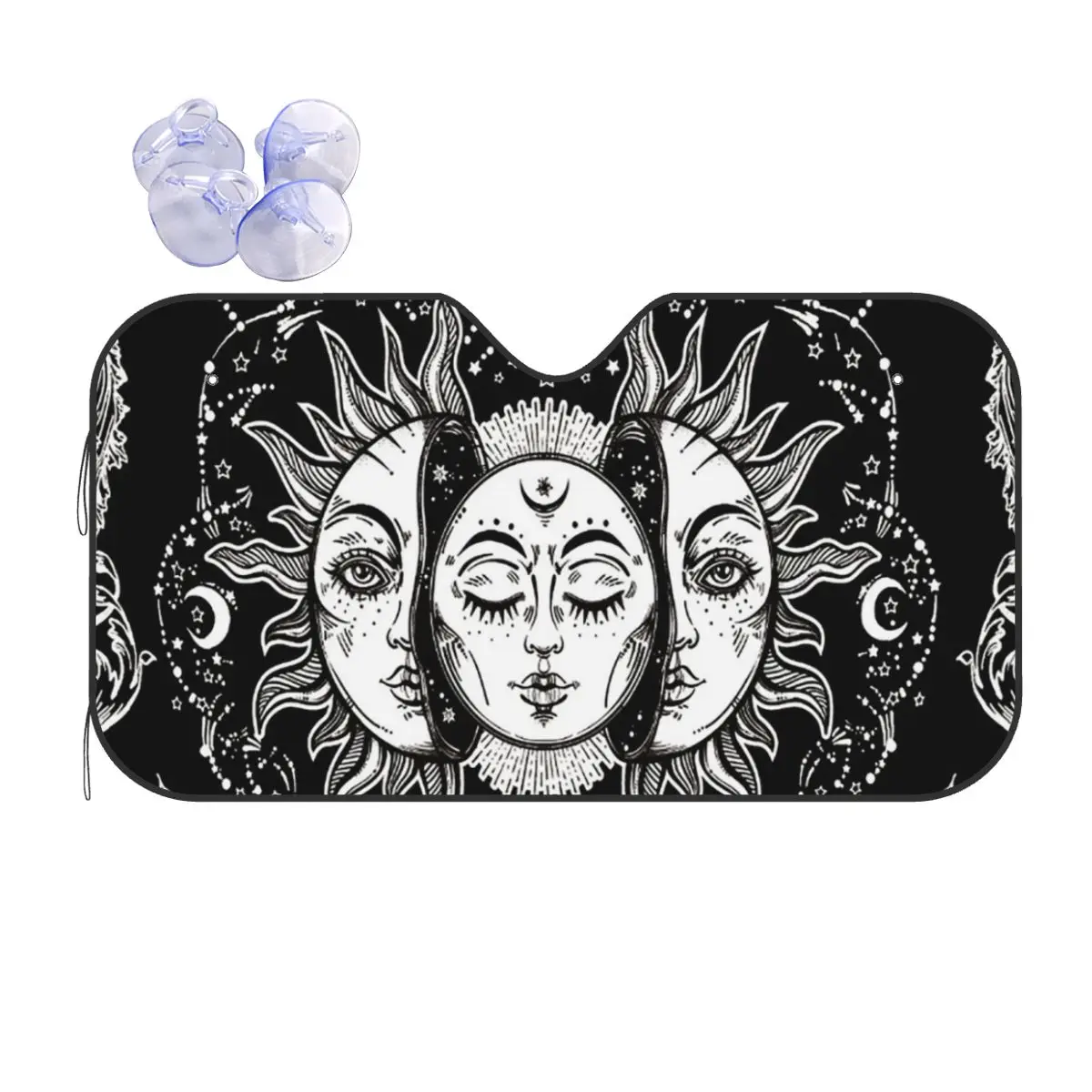 

Tarot Divination Windshield Sunshade Mysterious Sun and Moon Boho Car Front Windshield Sunshade Visor Blinds Sun Shade Protect
