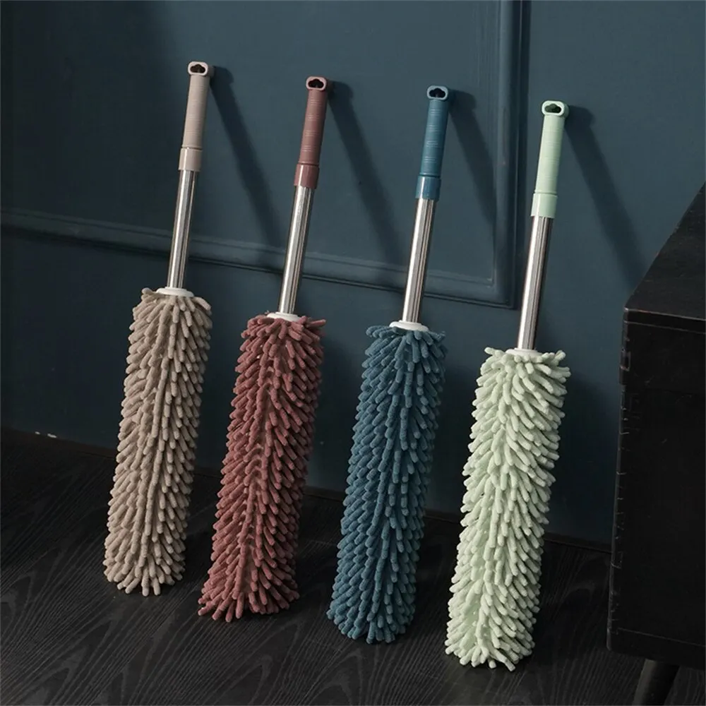 Telescoping Microfiber Duster with Stainless Steel Extension Pole Cleaner Household Dust Clean Remover For Ceiling Fan Lamps
