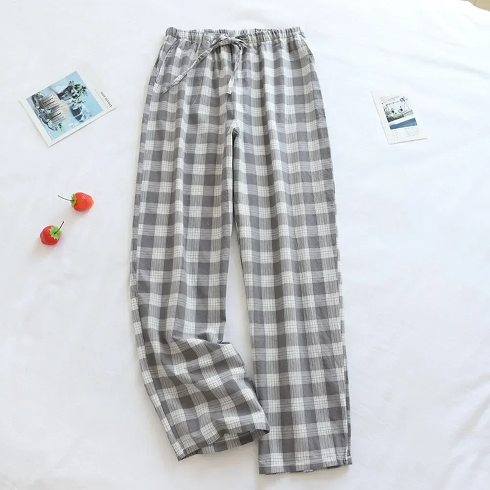 

Clothes Pants Pajama Trousers Nightwear Cotton Flannel Lounge Plaid Seasons Long Johns Homewear All Men Sleep Mens Bottoms