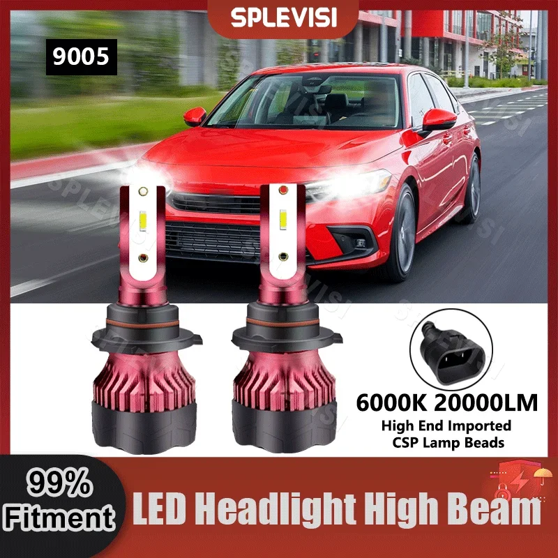 

Super Brighter 2X 9005/HB3 360 Degree Beam LED Headlight High Beam Fan Cooling Tech 9V-36V For Honda Civic VIII FD FA 2005-2023