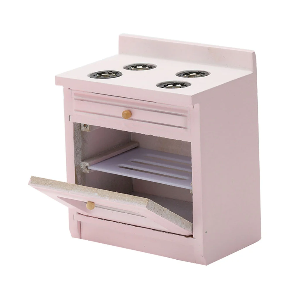 

Mini Gas Cooktop House Stove Miniature Cosplay Adornment Model Wooden Furniture