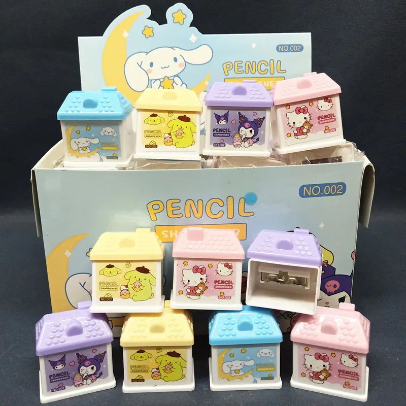 

Cute Sanrio 3D Pencil Sharpener Stationery Anime Hello Kitty House Styling Cartoon Mini Portable Pencil Tool Stationery Prizes