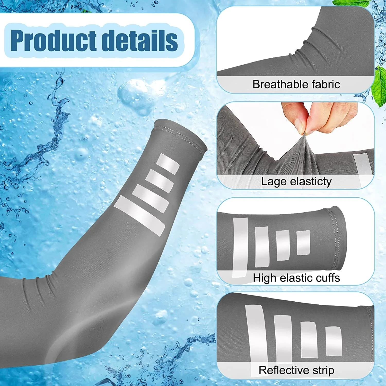 2PCS Summer Sun UV Protection Women Arm Sleeves Reflective Night Cycling Running Arm Warmers Cover Men Sports Armguards Cuff cooling arm sleeves sun protection arm sleeves reflective arm bands arm sleeves