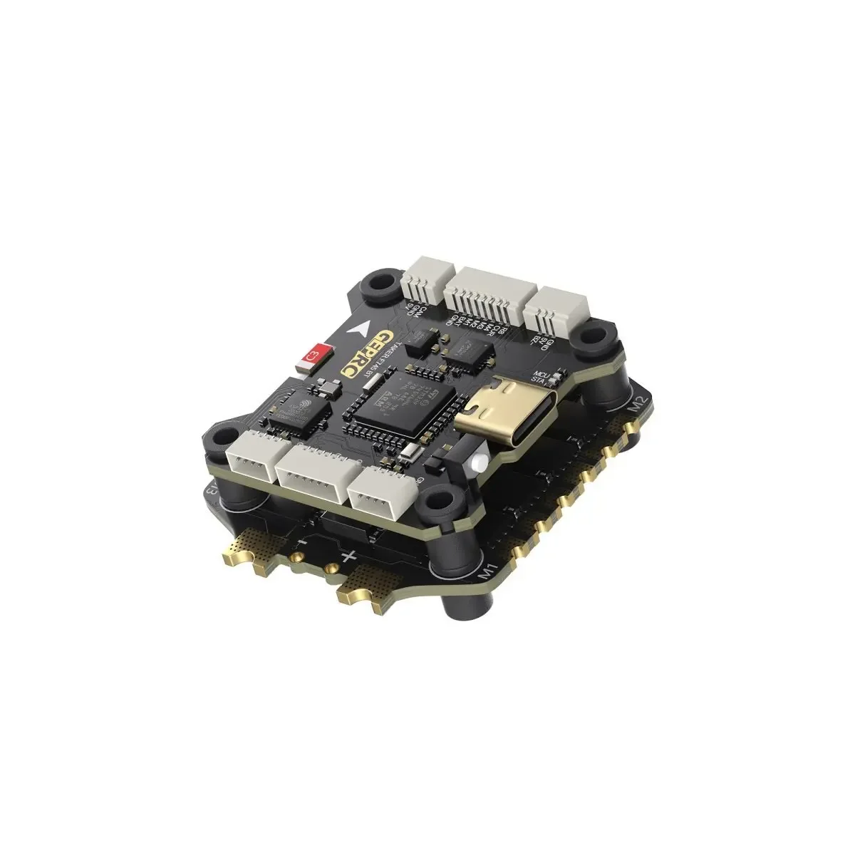 Stack GEPRC TAKER F745 BT 60A installé dans un drone de course, prêt pour le freestyle.