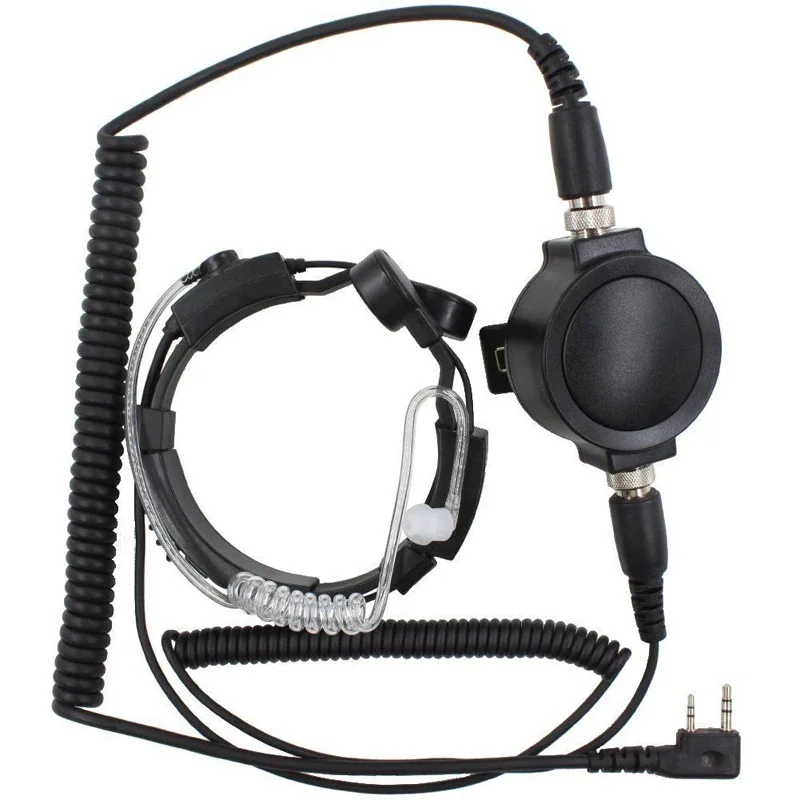 FBI Heavy Duty Tactical Big PTT Tactical Throat Vibration Mic Microphone Headset for Baofeng UV 5R UV-B5 B6 UV-5RTP HYT Radio