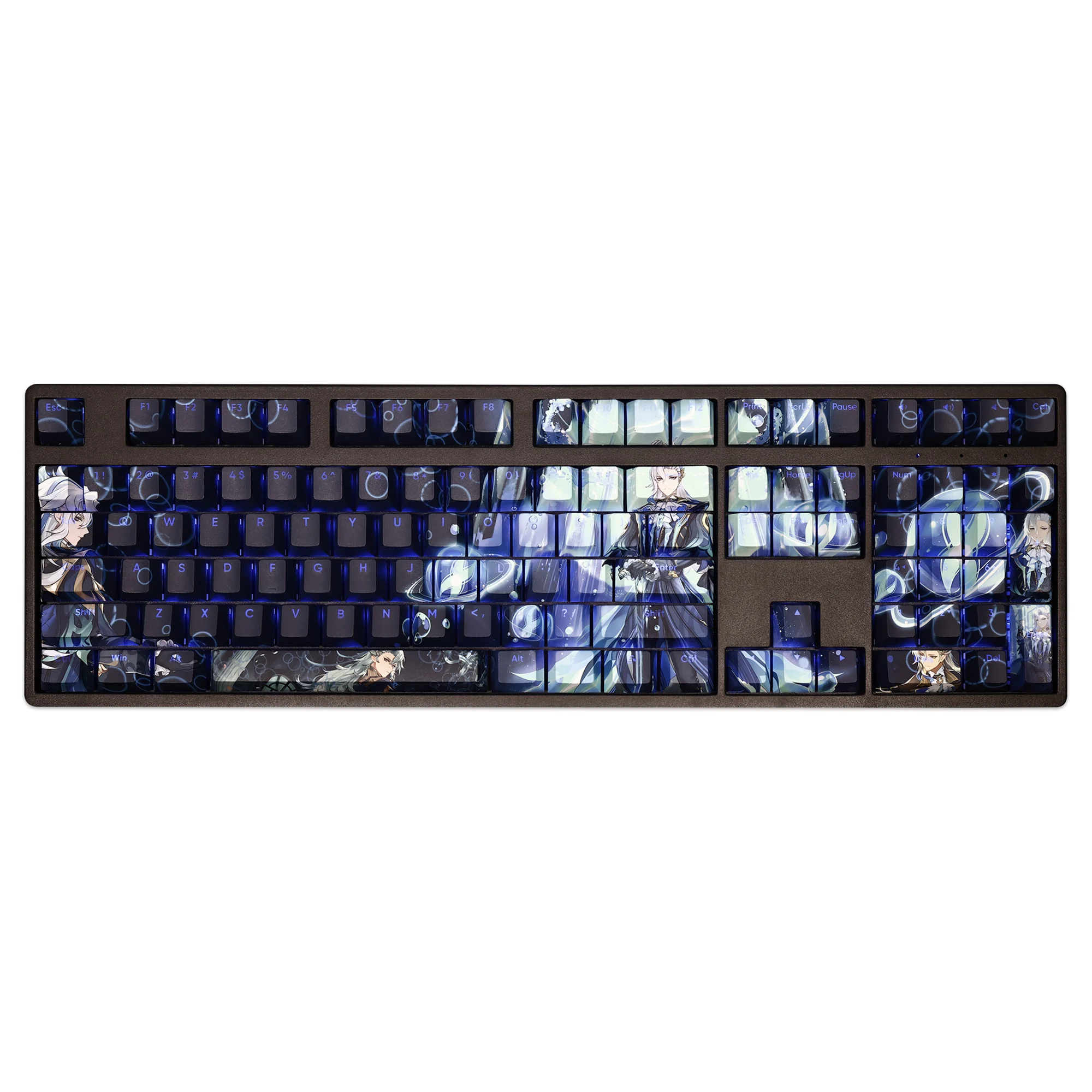 Neuvillette-teclado Mecânico Impacto Genshin 108 Key Cap Pbt Dye Luz Sublimação Transmitindo Cherry Switch Cross Cover - Imagem 4