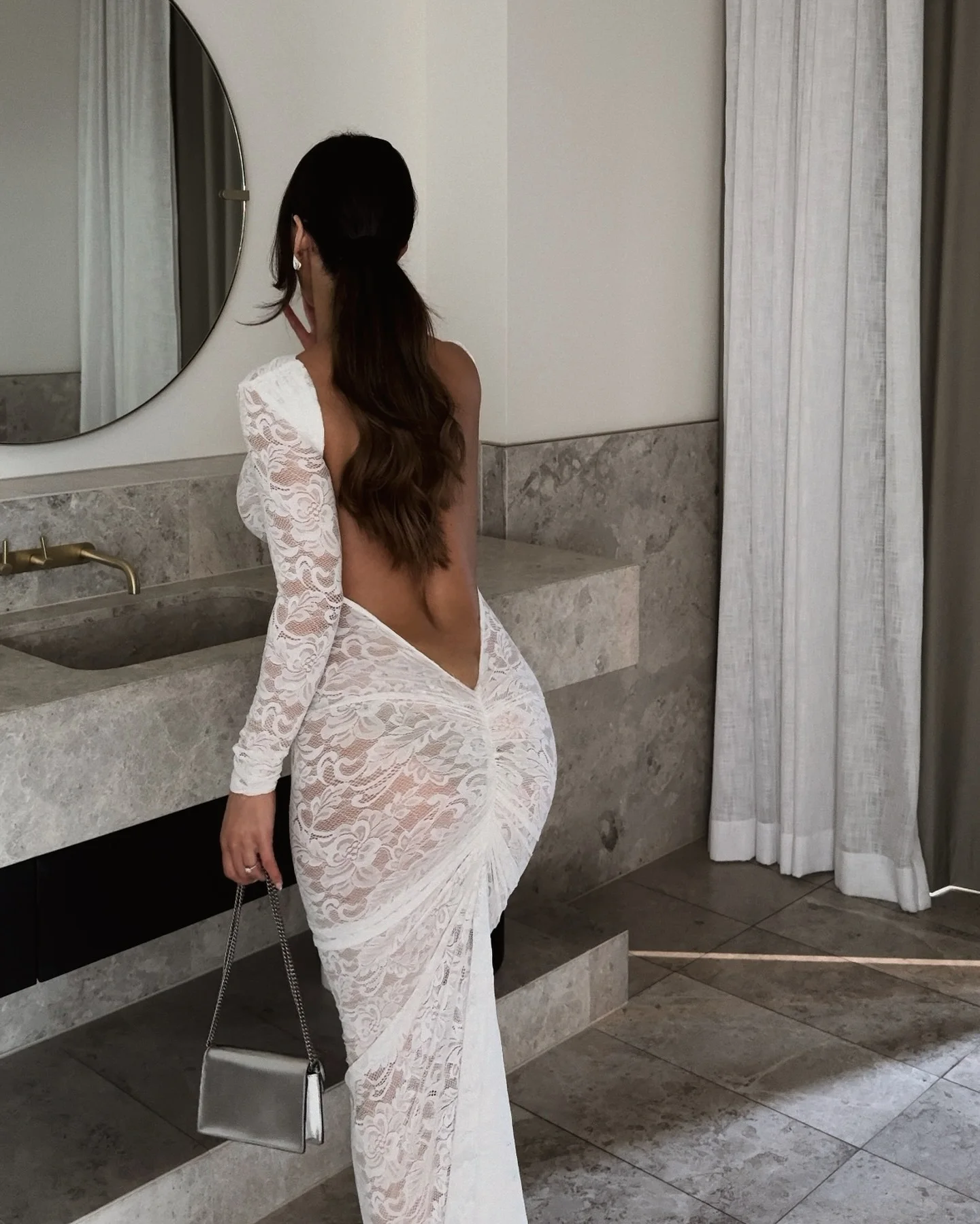 Sexy Lace Patchwork Backless Bodycon Party Club Evening Dress Women Elegant Autumn/Winter Long Sleeved Slim Vestido 2025