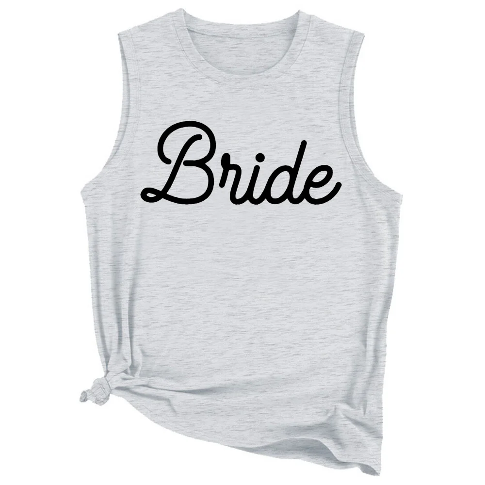 

Team Bride Womens Tank Tops Print Cotton Sleeveless Workout Casual Loose Summer Tank Tops XK7026