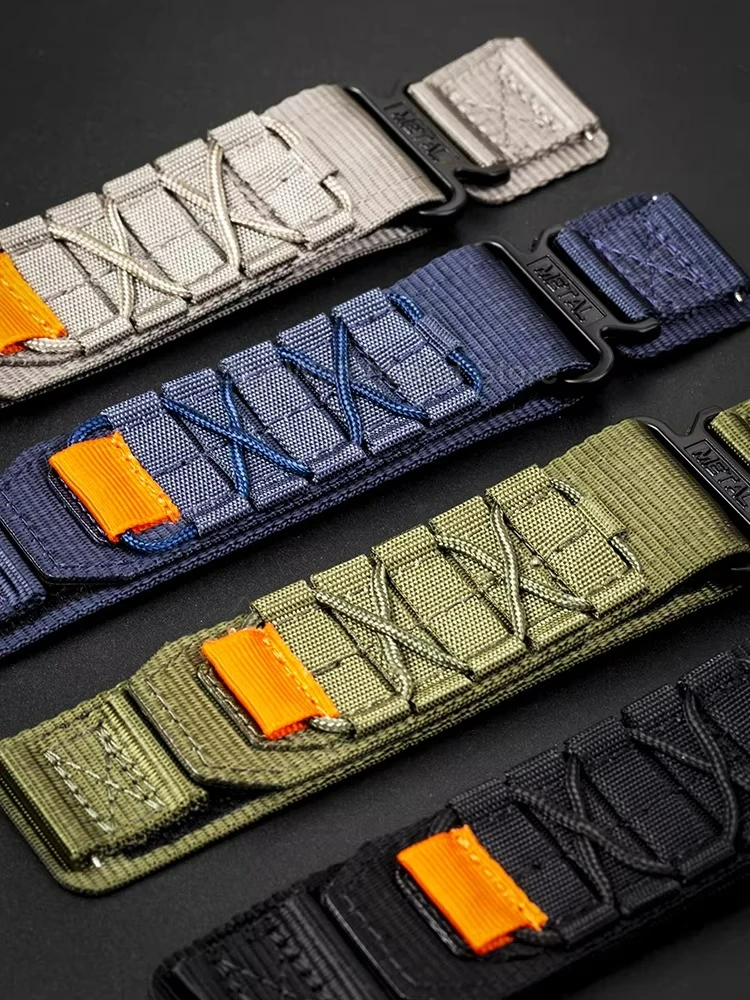 Breathable Skin-Friendly Nylon Watch Strap with Velcro Hook Design