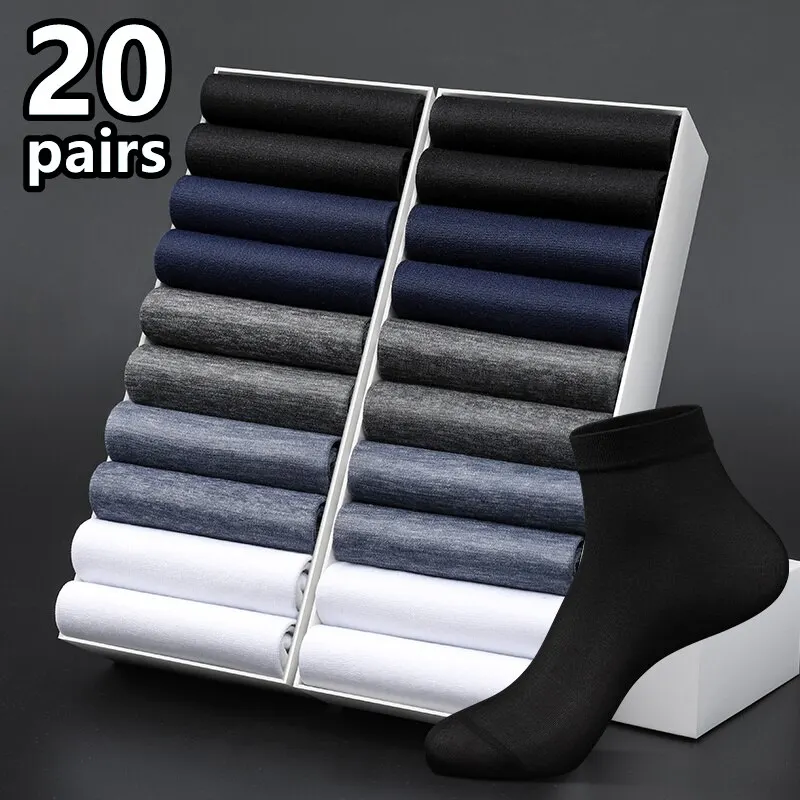 20-Pairs-of-Men-s-Summer-Thin-Ice-Silk-Mid-Calf-Socks-Business-Socks ...