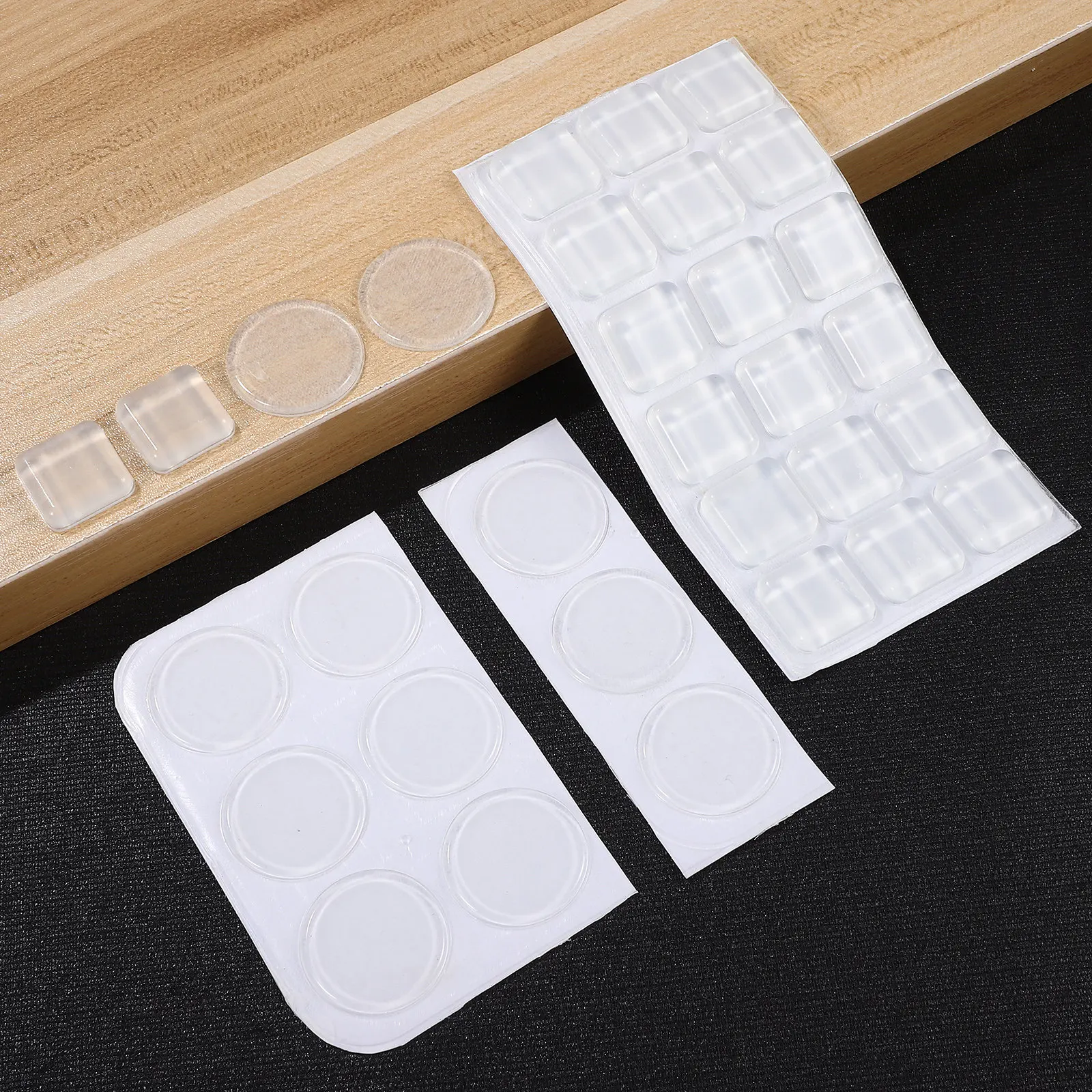 54Pcs 투명 실리콘 범퍼 패드 안티 스크래치 캐비닛 도어 스토퍼 주방 욕실 가구 용 접착 가구 보호대