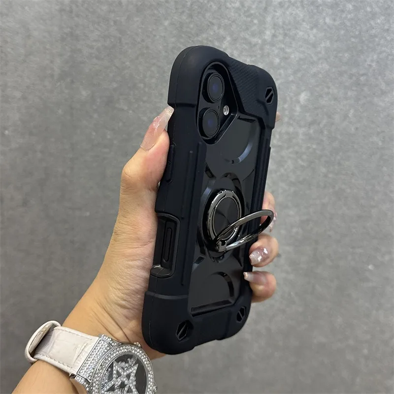 Versatile Ring Holder Heavy Duty Shockproof Case with Lanyard Chain Cover