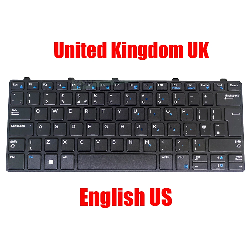 

US UK Laptop Keyboard For DELL For Latitude 3180 3189 3190 3300 3310 3380 3190 2-in-1 0D4VF8 D4VF8 036G3P 36G3P English New