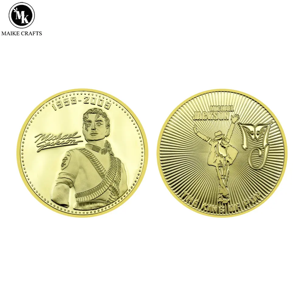 

Michael Jacksont Commemorative Coin Gold Plated Metal Badge Home Decor Coin Collectible Gift