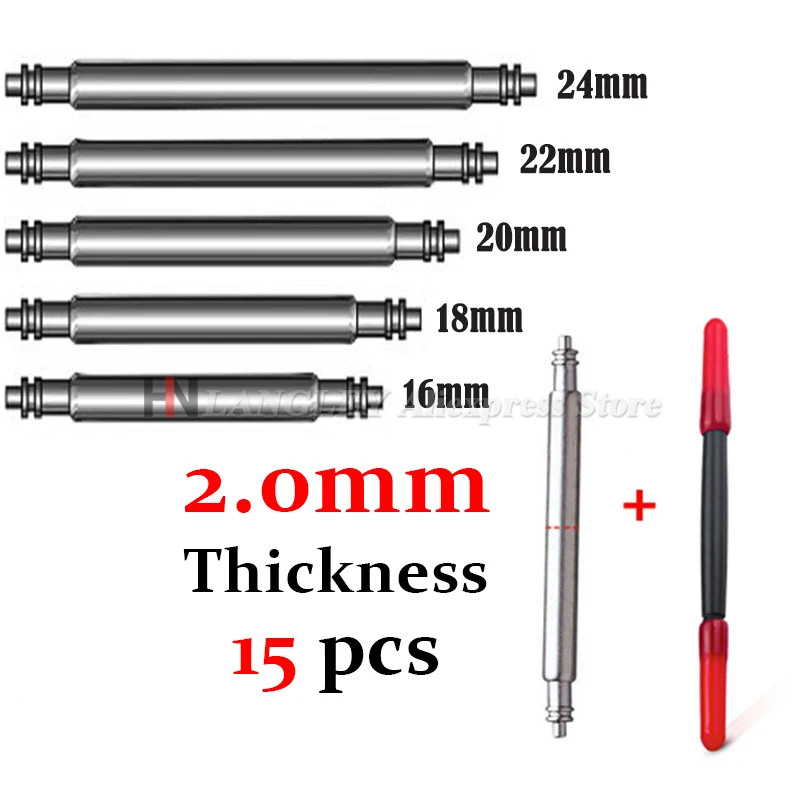 15-Piece Stainless Steel Watch Strap Spring Bar Set